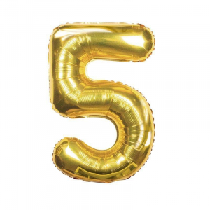 Sifferballong "5" - Guld