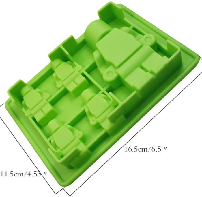 5 Bitar Gubbar Klossar Byggklossar Robot Silikonform