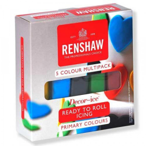 Renshaw Extra Sockerpasta 5 x 100 g Basfärger Gul Blå Svart Grön Röd R06065