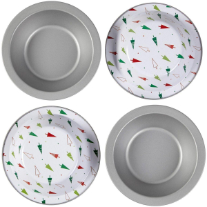 Wilton Bakform Semi-Disposable Tin Mini Pie Pan Xmas 4-Pack