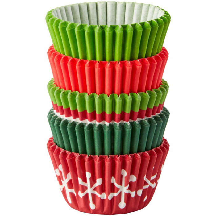 Wilton Mini Muffinsformar Jul Röda Gröna 150st Baking Cups Holiday