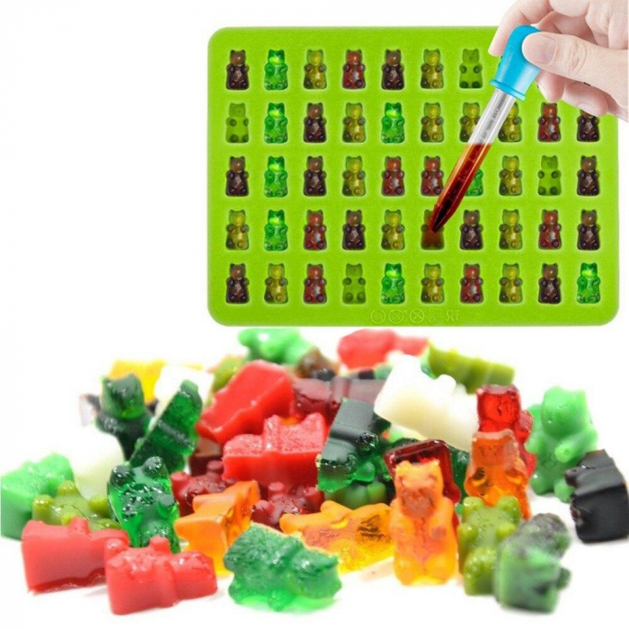 Gummy Bears Gummibjörnar Grön Silikonform Godisbjörnar Godisform