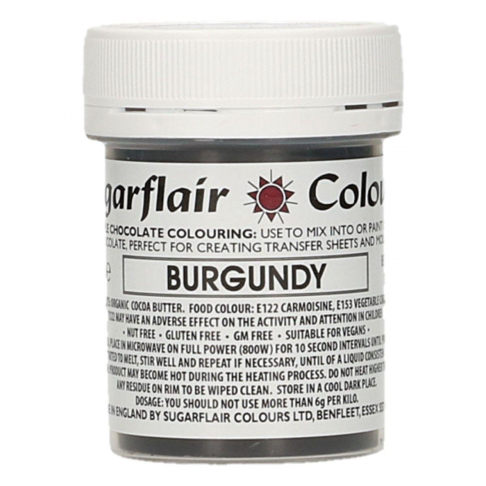 Sugarflair Choklad Färg Burgundy 35g