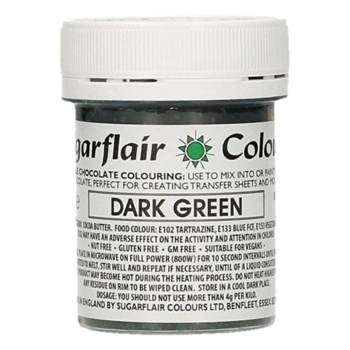 Sugarflair Chokladfärg Mörkgrön, Dark Green 35g