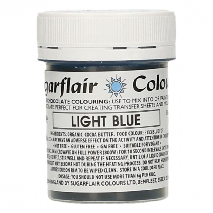 Sugarflair Chokladfärg Blå, Ljusblå Light Blue 35g