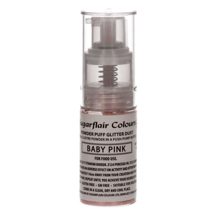 Sugarflair - Ljusrosa Glitterspray 10g | Baby Pink