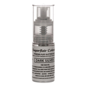 Sugarflair - Mörk Silver Glitterspray 10g | Dark Silver