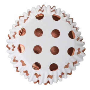 Muffinsformar Prickar Roséguld Polka Dot Cupcakes, 30st