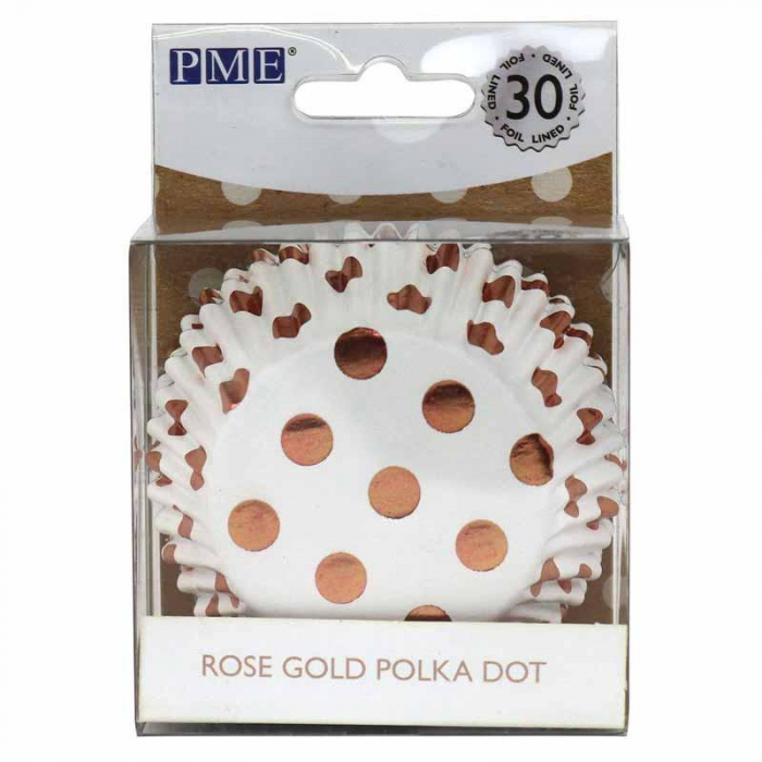 Muffinsformar Prickar Roséguld Polka Dot Cupcakes, 30st