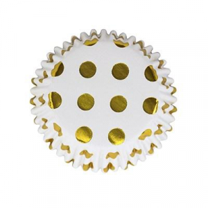 Muffinsformar Prickar Guld Polka Dot Cupcakes, 30st
