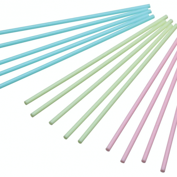 CakePop Sticks 15 cm, 60st blå, rosa, gröna - KitchenCraft Klubbpinnar Pinnar
