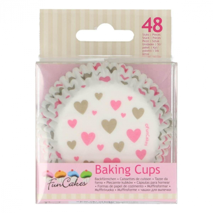 Muffinsformar Hjärtan Baking Cups Hearts 48st - FunCakes