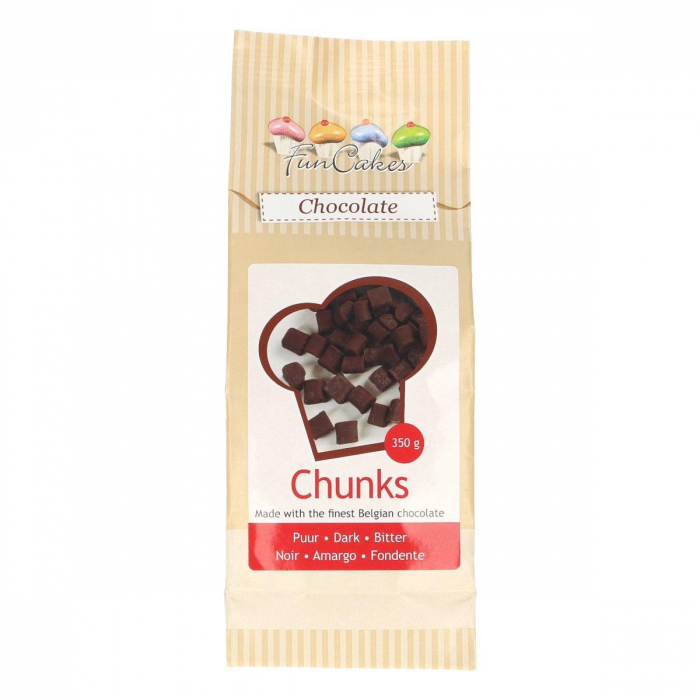 FunCakes Chocolate Chunks Dark, Chokladbitar Mörk Choklad -350g-