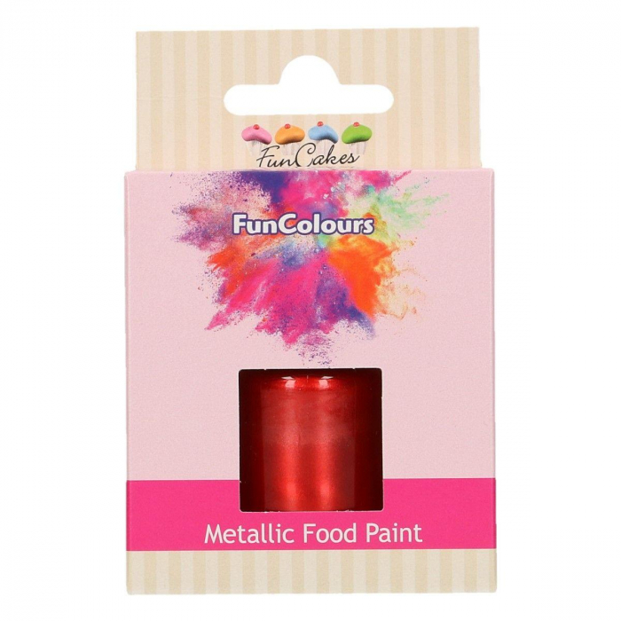FunCakes - Röd Ätbar Färg 30ml | Metallic Red