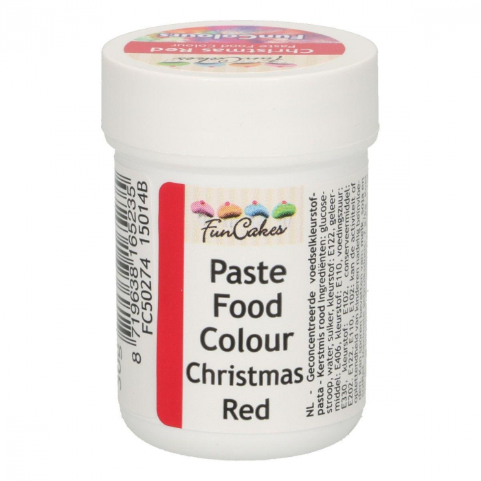 FunCakes - Jul Röd Pastafärg Christmas Red - Paste Food Colour 30g