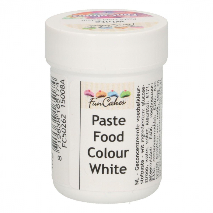 FunCakes Pastafärg Vit, White Snow - FunColours Paste Food Colour 30g