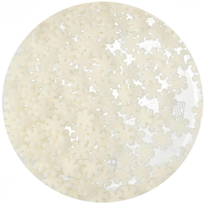FunCakes Snöflingor Strössel Vitt Glitter Snowflakes White 50g