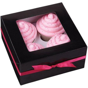 Cupcake Box, Muffinskartong 3st Muffins Svart - Wilton