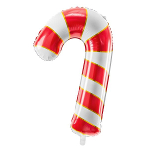 Foil balloon Candy cane, 50x82cm, red