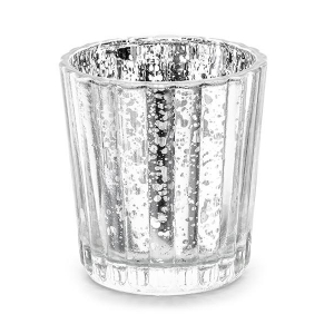Ljuslykta för Värmeljus i Glas, Silver, 6cm