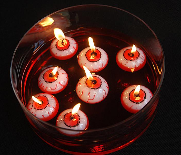 Läskiga Ögon, Ljus Halloween, Floating candle Eye, 4cm -5 Pack
