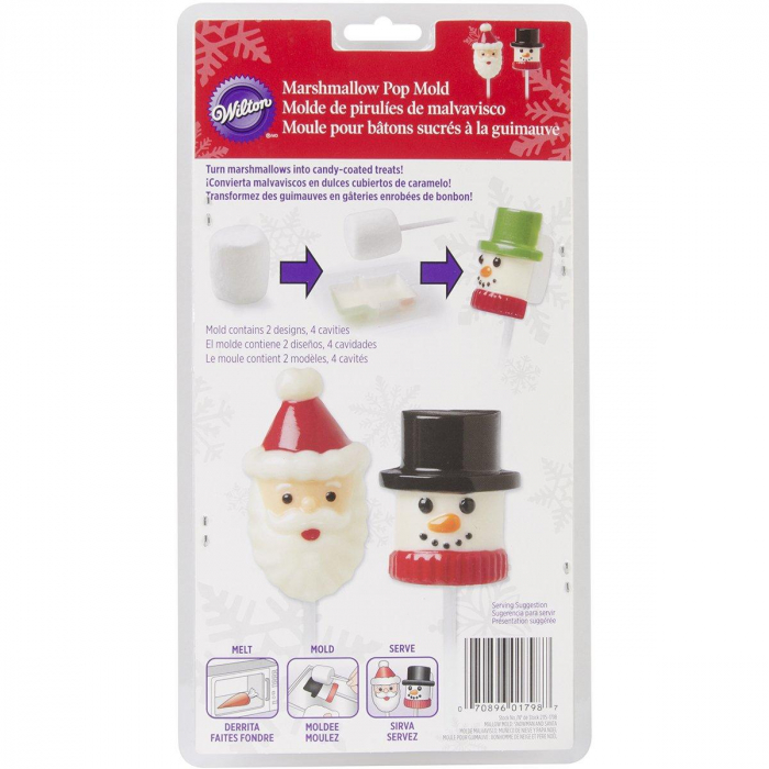 Wilton Jultomte Snögubbe Marshmallow Pop Mold, Santa Snowman