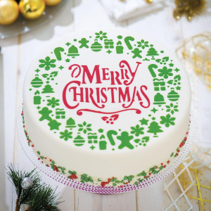 Jul Stencil Krans God Jul 25cm - Decora