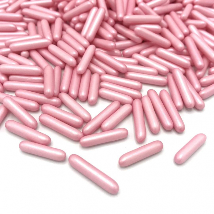 Happy Sprinkles - Pink Rods Pearlescent/Rosa Stavar Strössel