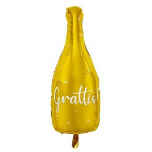Folie Ballong Flaska Grattis 48cm