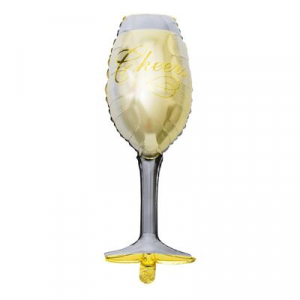 Folie Ballong Champagne Glas 48cm