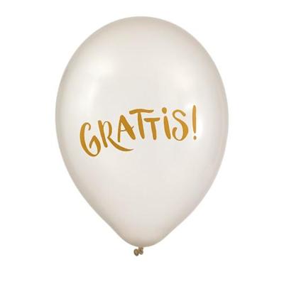 Ballong Grattis Pärl Vit 6-Pack