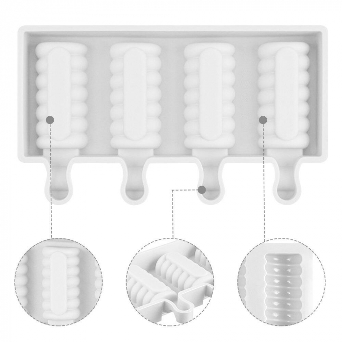 Mini Glassform Spiral Popsicles I Silikonform 4st glassar