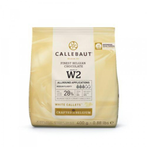 Callebaut W2 Vit Choklad 400g Chokladpellets Chokladknappar Belgisk