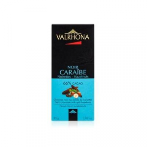 Mörk Chokladkaka Valrhona Caraibe Noisette 66% 85 g