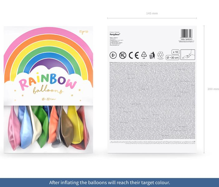 Rainbow Ballonger 30cm metall färger