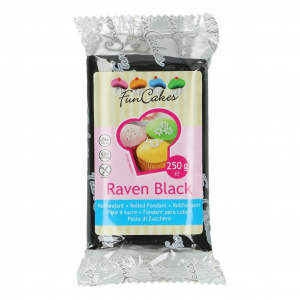 FunCakes - Svart Sockerpasta 250g | Raven Black