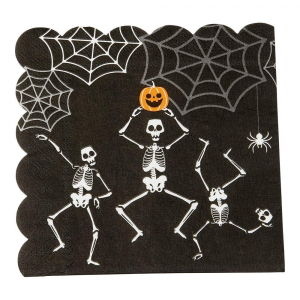 Skelett Servetter Halloween 16-pack