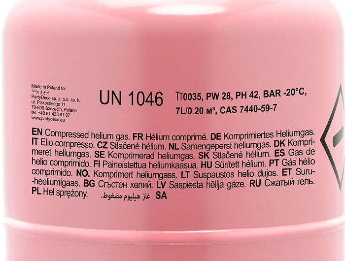 Helium tank, rosa- PartyDeco
