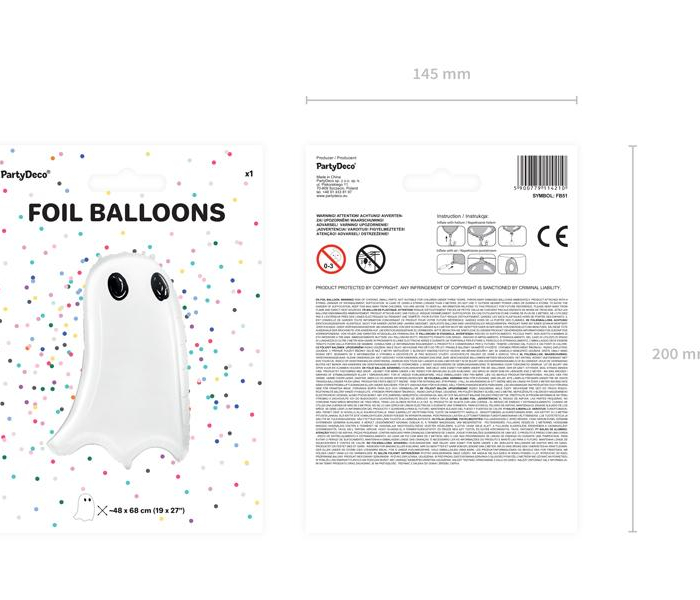 Folieballong Spöke, Halloween- PartyDeco