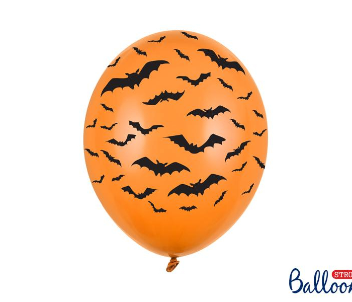 Ballonger 30cm, Fladdermöss, Orange- Halloween- PartyDeco