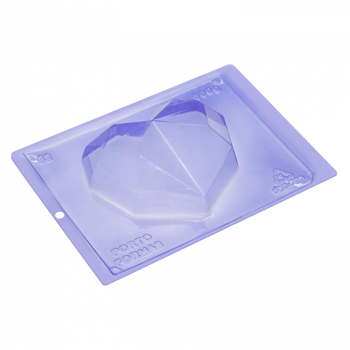 Porto Formas Special 3-Part Mold - 62 Coração Diamond 500g - Pralinform Hjärta