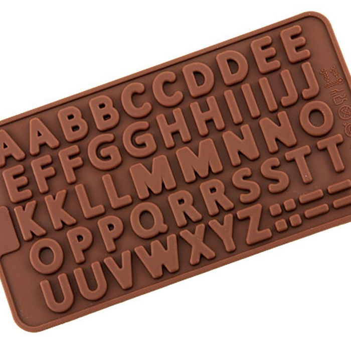 Chokladform i Silikon Bokstäver Alfabetet SIlikonform Pralinform Choklad
