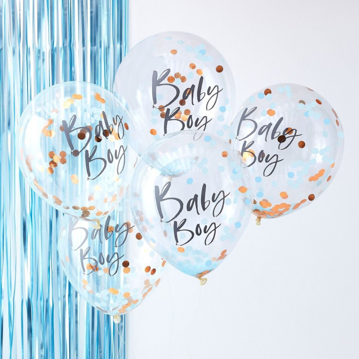 Blå "pojke" konfettiballonger - Ginger Ray