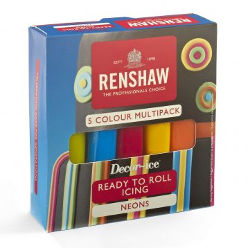 Renshaw Extra Sockerpasta 5 x 100 g Neon Colours Multipac R06072