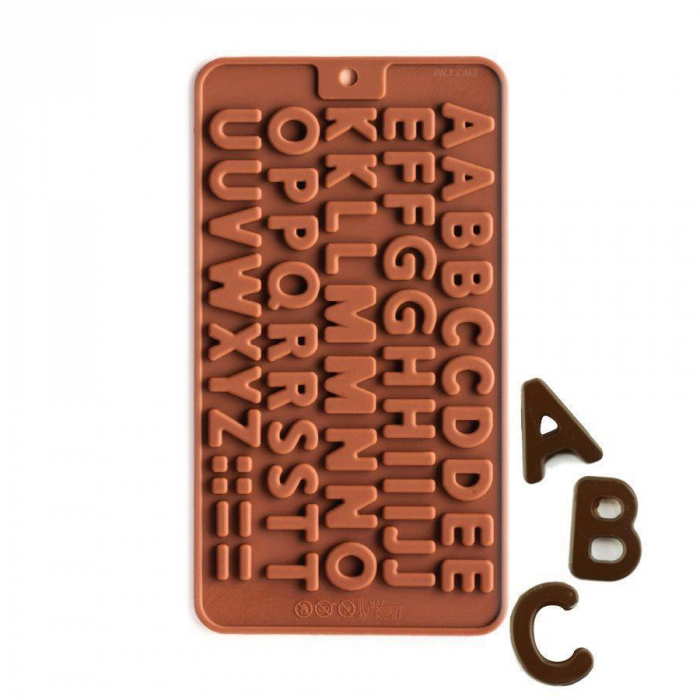 Chokladform i Silikon Bokstäver Alfabetet SIlikonform Pralinform Choklad
