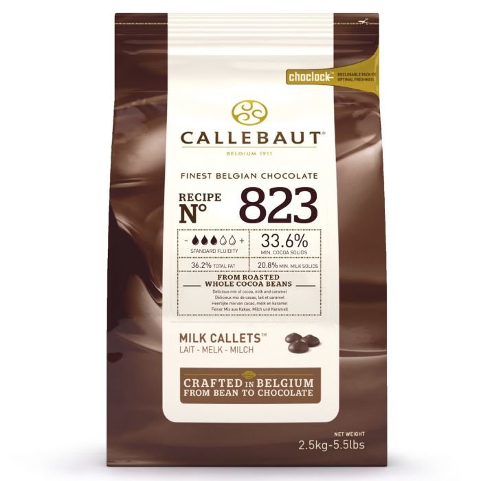 Callebaut Belgisk Mjölkchoklad 823, 2,5 kg