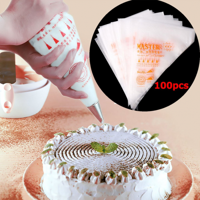 100 st Medium Spritspåsar Engångs Spritsa Dekorera Tårtdekorering Tårta Cupcakes