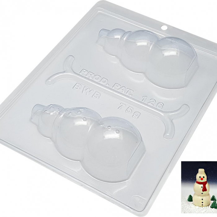 BWB Special 3-Part Mold - 126 Boneco de Neve - Pralinform Snögubbe