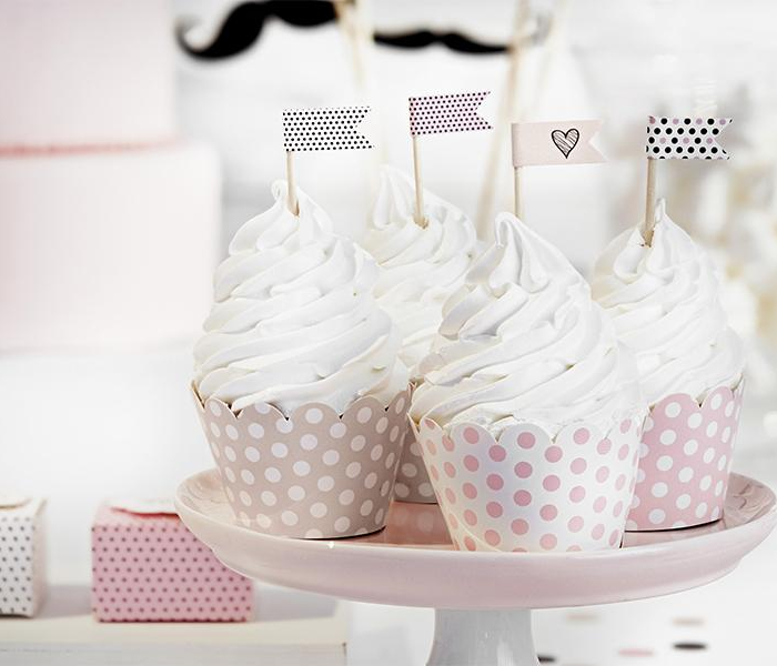 Cupcake Wrappers Rosa Prickiga Muffinsformar 6-Pack