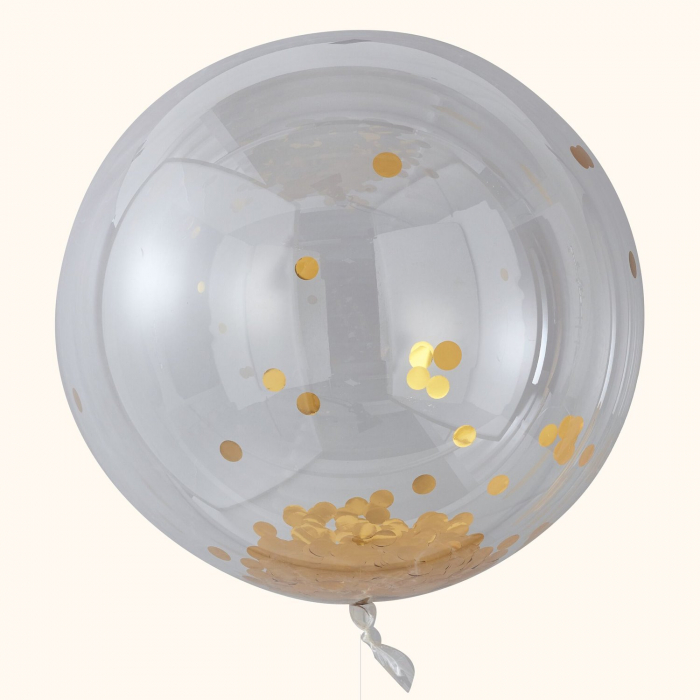 Jätteballonger Guld Konfetti Konfettiballonger 3-Pack